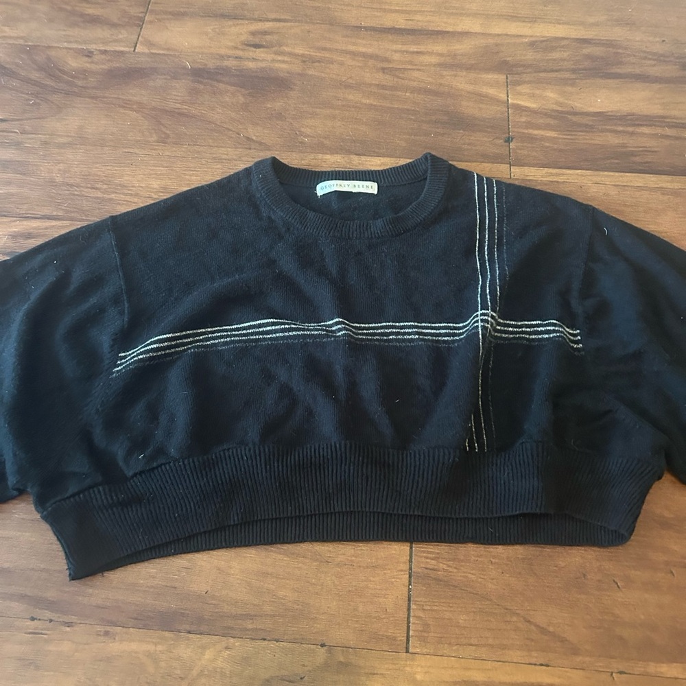 Geoffrey Beene Black Geometric Shrug Sweater